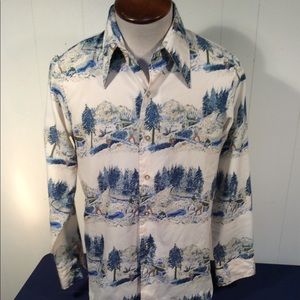 Vintage 70s Levi’s Levi’s Panatela Tops Cowboy print shirt Men’s size medium